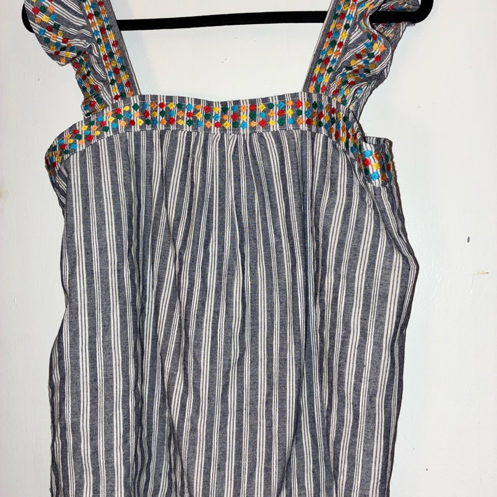 Savanna Jane Charcoal and White Striped Blouse
